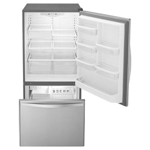 Whirlpool 18.7-cu ft Standard-Depth Bottom-Freezer Refrigerator with Ice Maker ( Stainless steel ) ENERGY STAR Certified