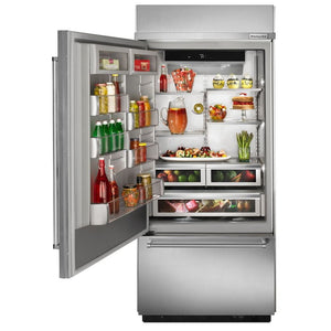 KitchenAid 20.9-cu ft Counter-Depth Built-In Bottom-Freezer Refrigerator with Ice Maker ( Stainless steel ) ENERGY STAR Certified