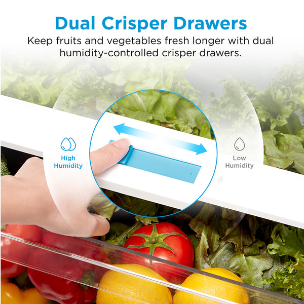 Midea Fingerprint Resistant 18.1-cu ft Top-Freezer Refrigerator ( White ) Garage Ready ENERGY STAR Certified