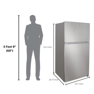 ConServ Reversible Door with Built-in Ice Maker 21-cu ft Top-Freezer Refrigerator with Ice Maker ( Stainless ) ENERGY STAR Certified