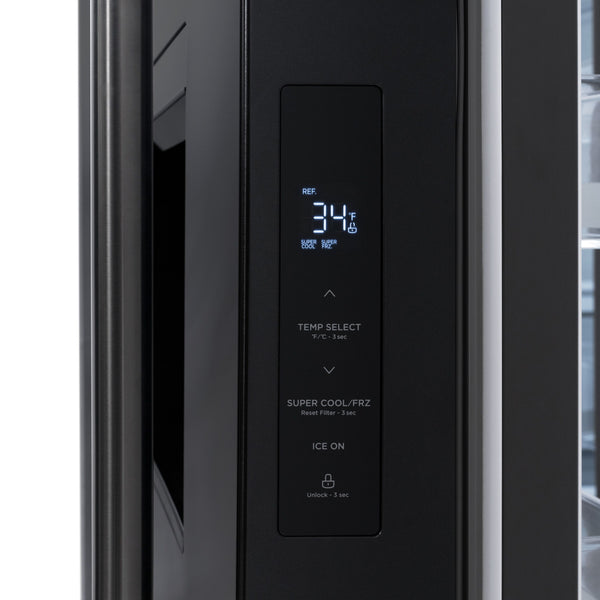 ZLINE KITCHEN & BATH Standard-Depth 28.9-cu ft 3 -Door French Door Refrigerator with Ice Maker with Water and Ice Dispenser ( Black Stainless Steel with Black Stainless Steel Handle ) ENERGY STAR Certified