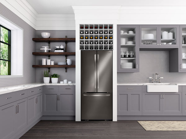 LG Standard-Depth 21.8-cu ft 3 -Door French Door Refrigerator with Ice Maker ( Black stainless steel )