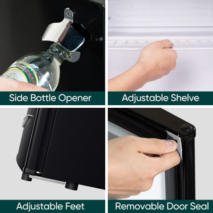 Upstreman 1.7-cu ft Retro Mini Fridge(Black)ENERGY STAR