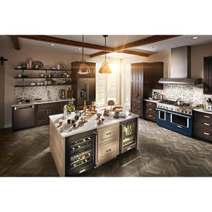 KitchenAid Counter-Depth 23.8-cu ft 3 -Door French Door Refrigerator with Ice Maker with Water and Ice Dispenser ( Black Stainless Steel with PRINTSHIELD Finish )