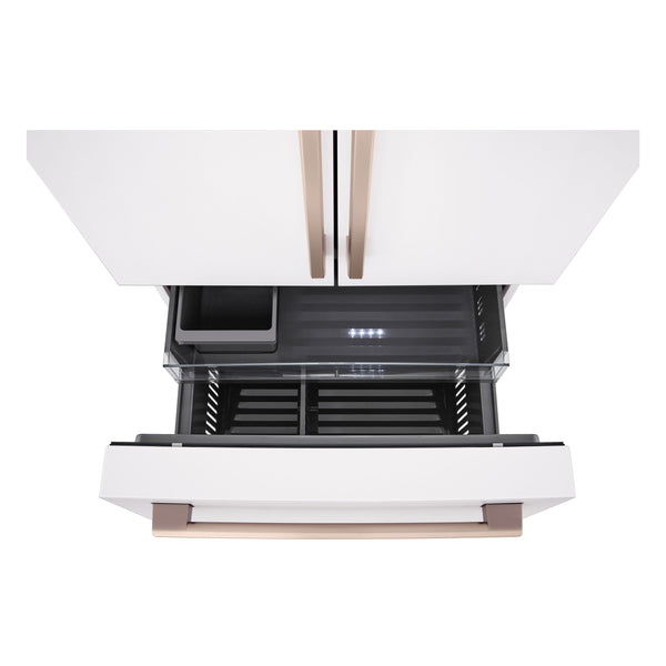 LG STUDIO Counter-Depth 26.5-cu ft 3 -Door Smart Compatible French Door Refrigerator with Ice Maker with Water Dispenser ( Essence White ) ENERGY STAR Certified