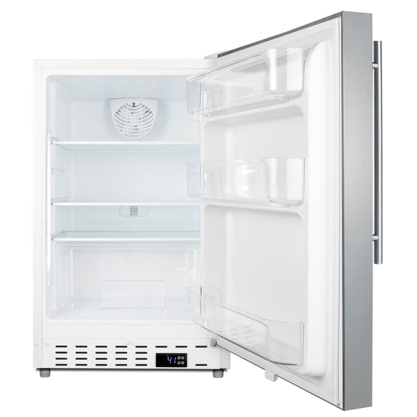 Summit Appliance 3.53-cu ft Built-In Mini Fridge ( Stainless steel door and white cabinet )