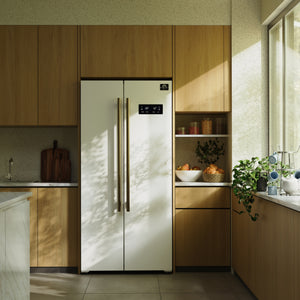 FORNO Salerno Espresso 15.62-cu ft Counter-Depth Side-by-Side Refrigerator ( White )