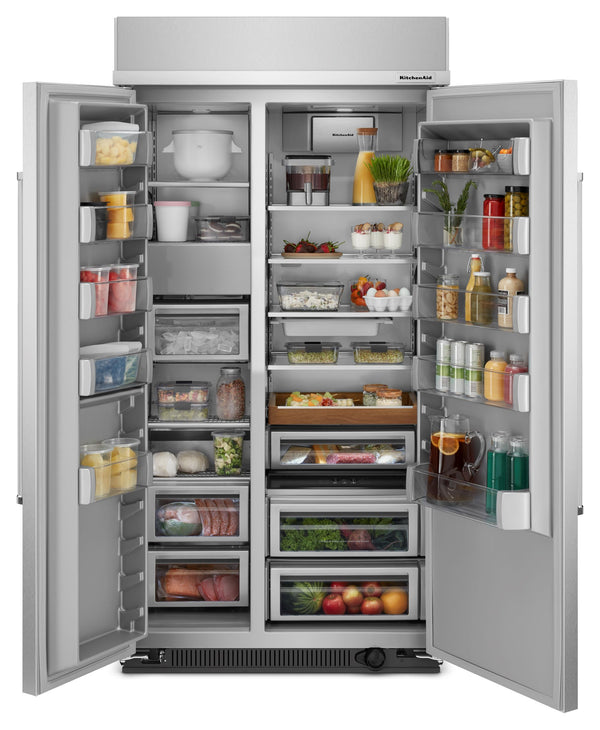 KitchenAid 25.5-cu ft Counter-Depth Side-by-Side Refrigerator Built-In ( Stainless Steel with PrintShield Finish )