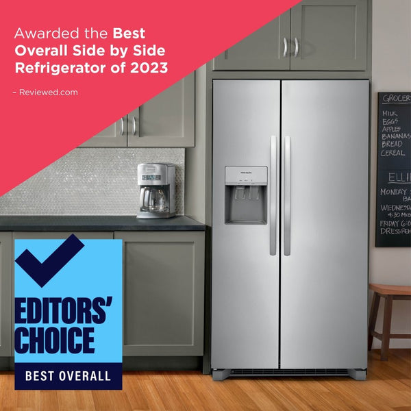 Frigidaire 25.6-cu ft Side-by-Side Refrigerator with Ice Maker ,Water and Ice Dispenser ( Stainless steel ) ENERGY STAR Certified