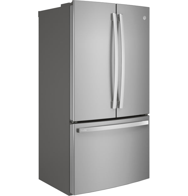 GE Profile Counter-Depth 23.1-cu ft 3 -Door French Door Refrigerator with Ice Maker with Water Dispenser ( Stainless Steel ) ENERGY STAR Certified