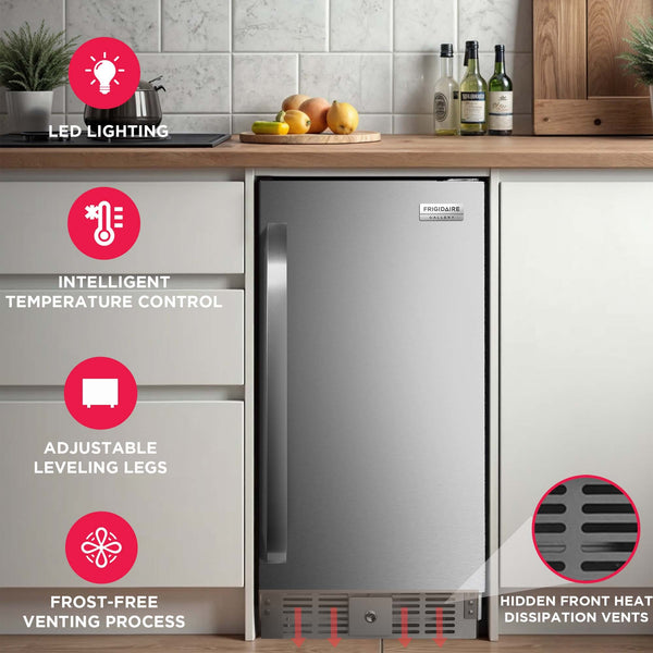 Frigidaire 2.9-cu ft Mini Fridge with Freezer ( Stainless steel )