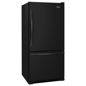 Whirlpool 18.7-cu ft Standard-Depth Bottom-Freezer Refrigerator with Ice Maker ( Black ) ENERGY STAR Certified