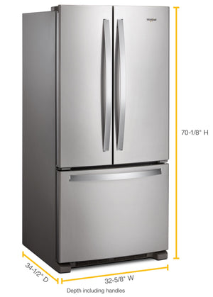 Whirlpool Standard-Depth 22.1-cu ft 3 -Door French Door Refrigerator ( Stainless Steel ) ENERGY STAR Certified