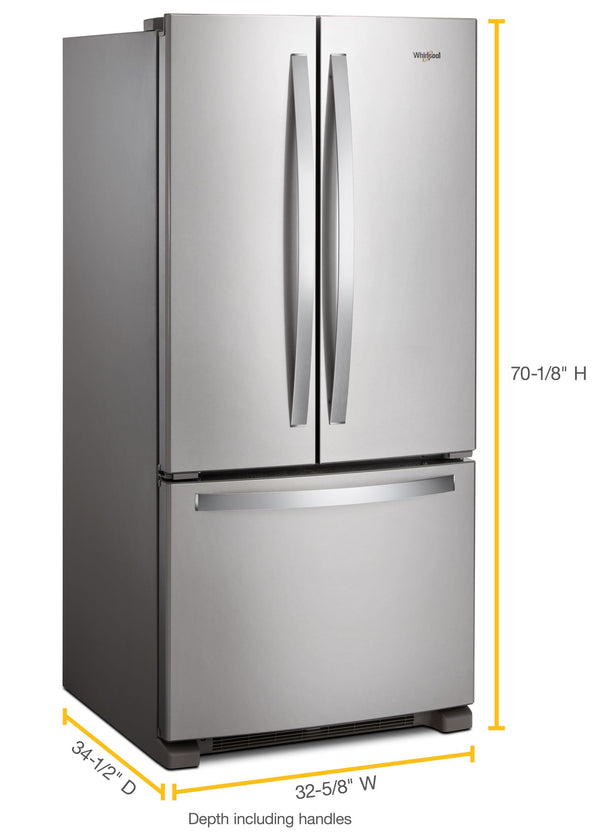 Whirlpool Standard-Depth 22.1-cu ft 3 -Door French Door Refrigerator ( Stainless Steel ) ENERGY STAR Certified