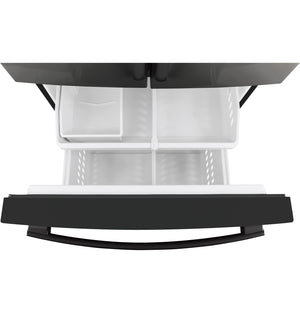 GE Standard-Depth 27-cu ft 3 -Door French Door Refrigerator with Ice Maker with Water Dispenser ( Black ) ENERGY STAR Certified