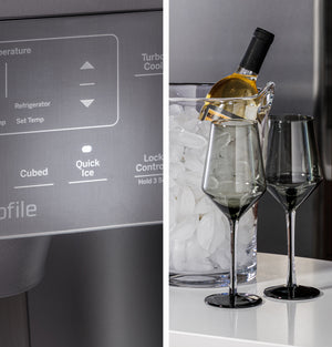 GE Profile 21.9-cu ft Counter-Depth Side-by-Side Refrigerator with Ice Maker ,Water and Ice Dispenser ( Stainless Steel )