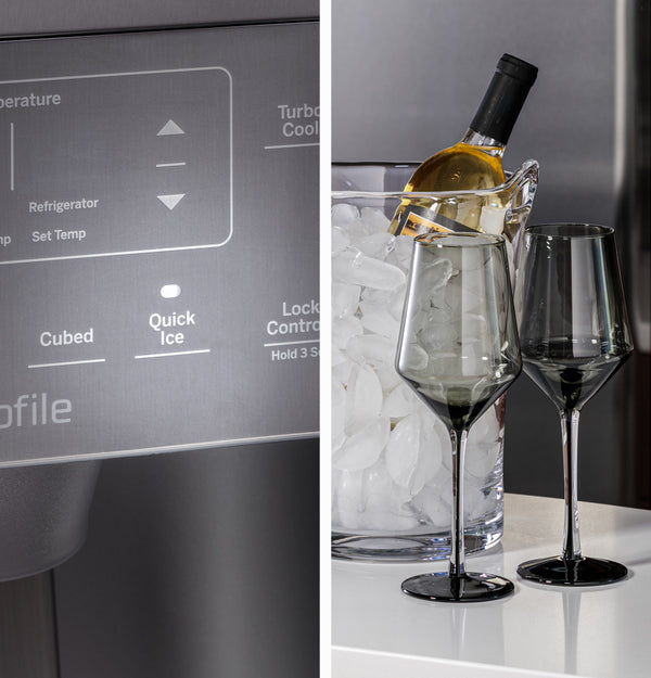 GE Profile 21.9-cu ft Counter-Depth Side-by-Side Refrigerator with Ice Maker ,Water and Ice Dispenser ( Stainless Steel )