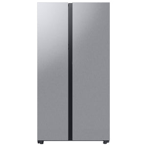 Samsung Bespoke Beverage Center 22.6-cu ft Counter-Depth Side-by-Side Refrigerator Smart Compatible with Dual Ice Maker and Water Dispenser ( Stainless Steel ) ENERGY STAR Certified