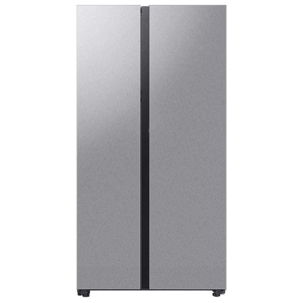 Samsung Bespoke Beverage Center 28-cu ft Side-by-Side Refrigerator Smart Compatible with Dual Ice Maker and Water Dispenser ( Stainless Steel ) ENERGY STAR Certified