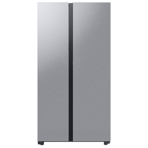 Samsung Bespoke Beverage Center 28-cu ft Side-by-Side Refrigerator Smart Compatible with Dual Ice Maker and Water Dispenser ( Stainless Steel ) ENERGY STAR Certified