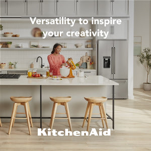 KitchenAid Counter-Depth 23.8-cu ft 3 -Door French Door Refrigerator with Ice Maker with Water and Ice Dispenser ( Stainless Steel with PRINTSHIELD Finish )