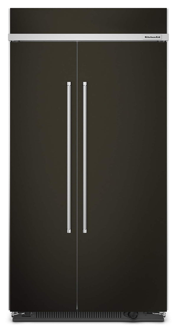 KitchenAid 25.5-cu ft Counter-Depth Side-by-Side Refrigerator Built-In ( Black Stainless Steel with PrintShield Finish )
