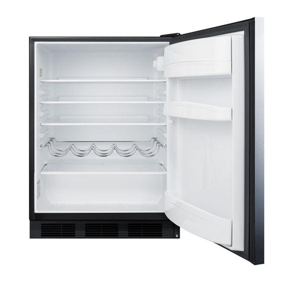 Summit Appliance 5.5-cu ft Built-In Mini Fridge ( Stainless steel door and black cabinet )