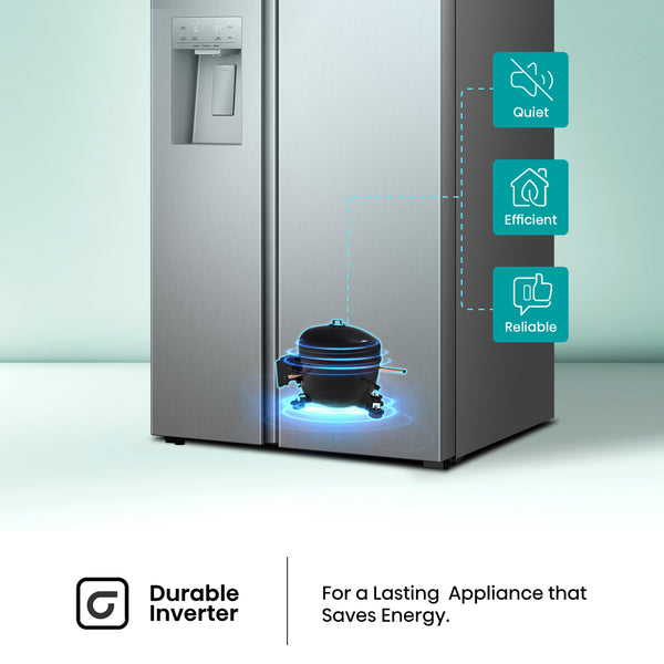 Hisense 29.1-cu ft Side-by-Side Refrigerator with Ice Maker ,Water and Ice Dispenser ( Stainless steel )