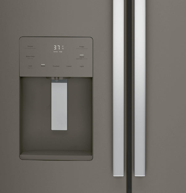 GE Standard-Depth 25.6-cu ft 3 -Door French Door Refrigerator with Ice Maker with Water and Ice Dispenser ( Slate ) ENERGY STAR Certified