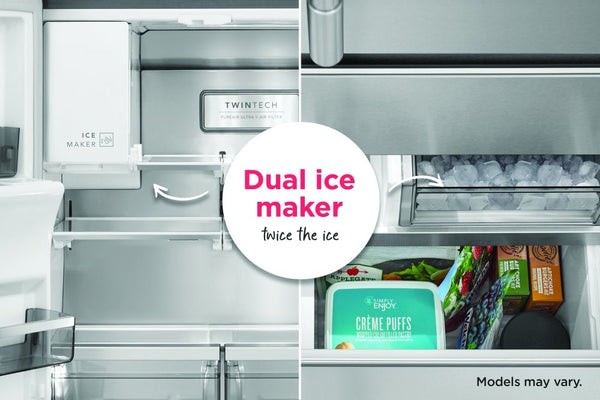 Frigidaire Gallery Standard-Depth 27.8-cu ft 3 -Door French Door Refrigerator with Dual Ice Maker with Water and Ice Dispenser ( Fingerprint Resistant Stainless Steel ) ENERGY STAR Certified