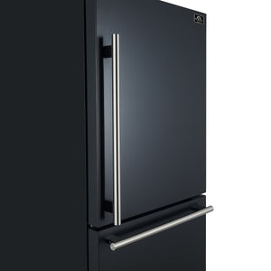 FORNO Milano Espresso 17.2-cu ft Counter-Depth Bottom-Freezer Refrigerator Black ) ENERGY STAR Certified