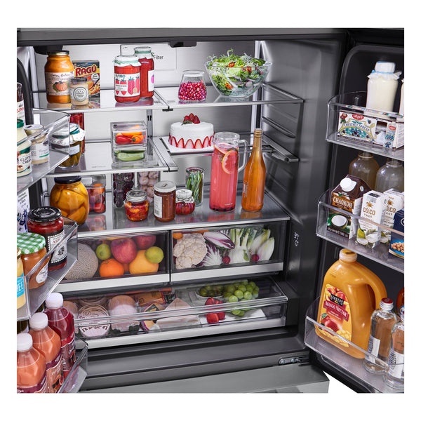 LG STUDIO Counter-Depth 26.5-cu ft 3 -Door Smart Compatible French Door Refrigerator with Ice Maker with Water Dispenser ( PrintProof Stainless Steel ) ENERGY STAR Certified