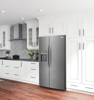 Frigidaire Gallery 22.3-cu ft Counter-Depth Side-by-Side Refrigerator with Ice Maker ,Water and Ice Dispenser ( Fingerprint Resistant Black Stainless Steel ) ENERGY STAR Certified