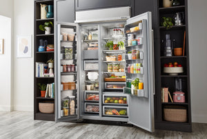 KitchenAid 25.5-cu ft Counter-Depth Side-by-Side Refrigerator Built-In ( Stainless Steel with PrintShield Finish )