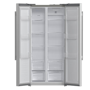 FORNO Salerno 15.6-cu ft Counter-Depth Side-by-Side Refrigerator Built-In ( Stainless steel )