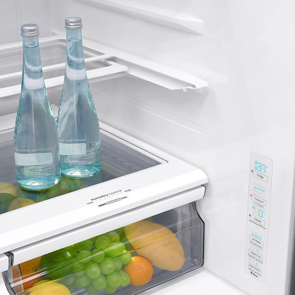 Samsung Standard-Depth with FlexZone Drawer 28-cu ft 4 -Door Smart Compatible French Door Refrigerator with Ice Maker with Water and Ice Dispenser ( Stainless Steel ) ENERGY STAR Certified