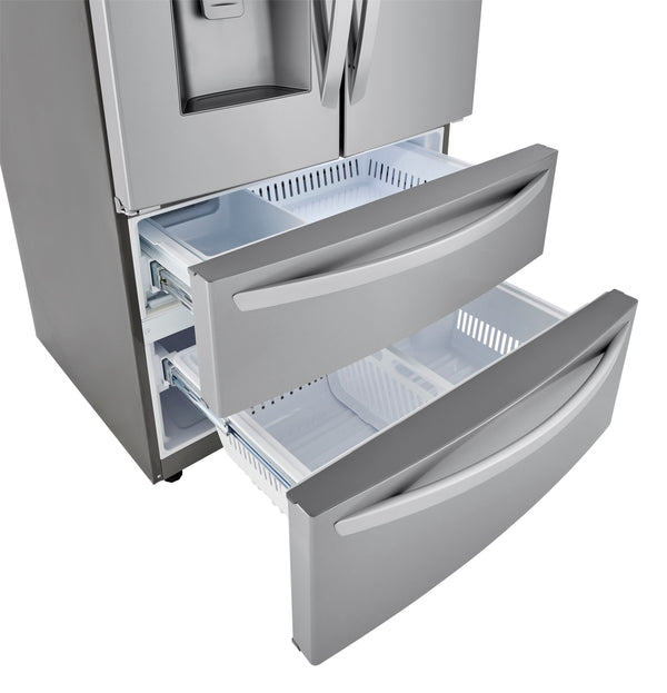 LG Standard-Depth Craft Ice 27.8-cu ft 4 -Door Smart Compatible French Door Refrigerator with Dual Ice Maker with Water and Ice Dispenser ( PrintProof Stainless Steel ) ENERGY STAR Certified