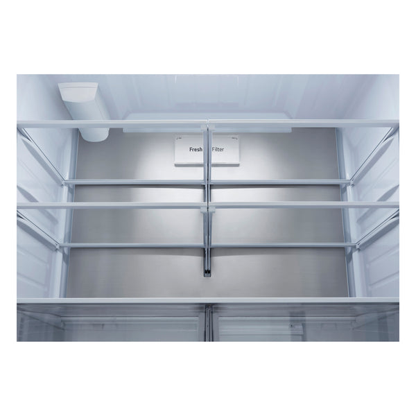 LG Counter-Depth Zero Clearance 23.7-cu ft 3 -Door Smart Compatible French Door Refrigerator with Dual Ice Maker with Water and Ice Dispenser ( PrintProof Stainless Steel ) ENERGY STAR Certified