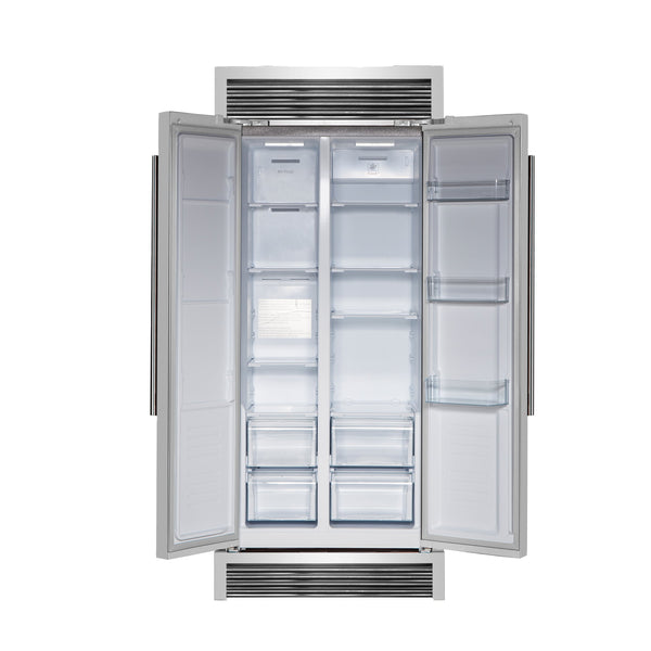 FORNO Salerno 15.6-cu ft Counter-Depth Side-by-Side Refrigerator ( Stainless steel )