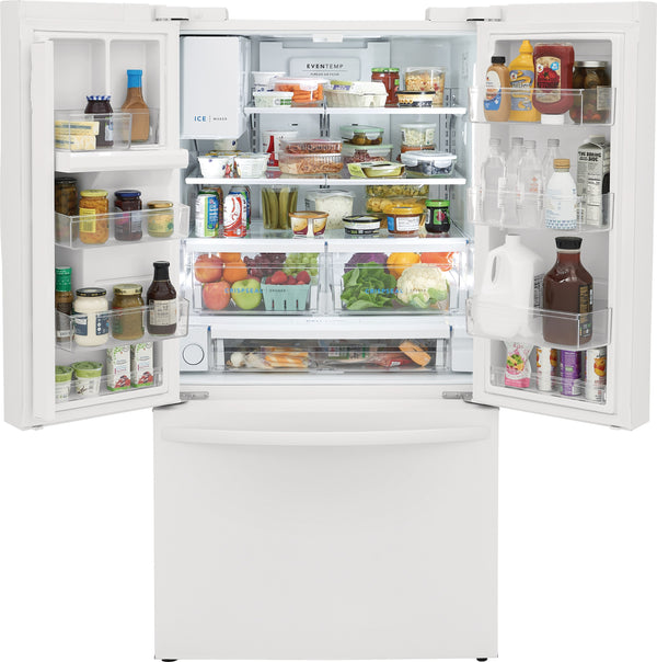 Frigidaire Standard-Depth 27.8-cu ft 3 -Door French Door Refrigerator with Ice Maker with Water and Ice Dispenser ( White ) ENERGY STAR Certified