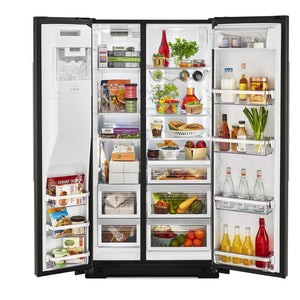 KitchenAid 24.8-cu ft Side-by-Side Refrigerator with Ice Maker ,Water and Ice Dispenser ( Black Stainless with PRINTSHIELD Finish ) ENERGY STAR Certified