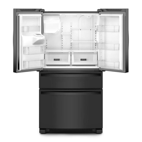 Whirlpool Standard-Depth 24.5-cu ft 4 -Door French Door Refrigerator with Ice Maker with Water and Ice Dispenser ( Black ) ENERGY STAR Certified