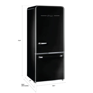 UNIQUE Classic Retro 17.7-cu ft Counter-Depth Bottom-Freezer Refrigerator with Ice Maker ( Midnight Black ) ENERGY STAR Certified