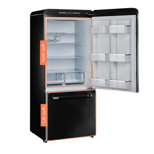 UNIQUE Classic Retro 17.7-cu ft Counter-Depth Bottom-Freezer Refrigerator with Ice Maker ( Midnight Black ) ENERGY STAR Certified
