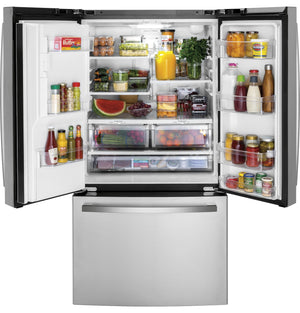 GE 25.6-cu ft French Door Refrigerator with Ice Maker, Water and Ice Dispenser (Fingerprint-resistant Stainless Steel) ENERGY STAR
