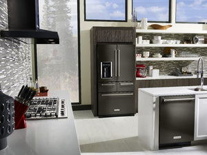 KitchenAid Standard-Depth 25.8-cu ft 5 -Door French Door Refrigerator with Ice Maker with Water and Ice Dispenser ( Black Stainless Steel with PRINTSHIELD Finish )