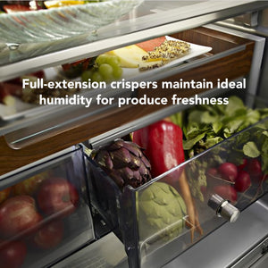 KitchenAid Counter-Depth 23.8-cu ft 3 -Door French Door Refrigerator with Ice Maker with Water and Ice Dispenser ( Stainless Steel with PRINTSHIELD Finish )