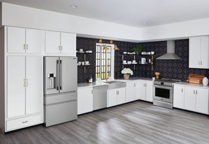 Frigidaire Professional Counter-Depth 21.4-cu ft 4 -Door French Door Refrigerator with Dual Ice Maker with Water and Ice Dispenser ( Smudge-Proof Stainless Steel ) ENERGY STAR Certified