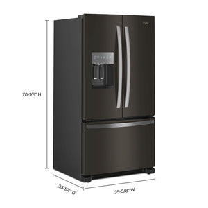 Whirlpool Standard-Depth 24.7-cu ft 3 -Door French Door Refrigerator with Ice Maker with Water and Ice Dispenser ( Black Stainless Steel ) ENERGY STAR Certified