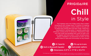 Frigidaire Built-in Bluetooth Speaker 0.3-cu ft Mini Fridge ( Yellow ) Garage Ready